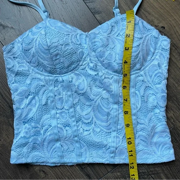 Baby blue lace bustier top small - Picture 4 of 9